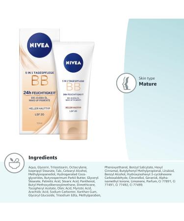 NIVEA Daily Essentials BB Cream 5-in-1 Beautifying Moisturiser Light 50ml - Pack of 1 - Buy Online on GoSupps.com