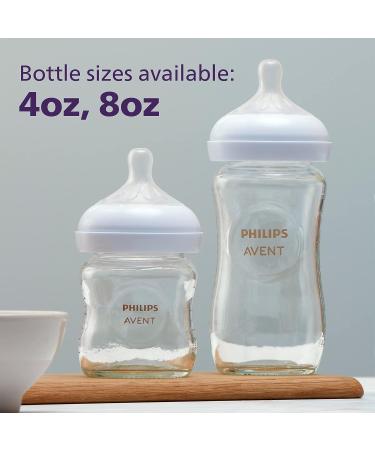 Philips AVENT Glass Natural Baby Bottle 8oz 4pk - Clear with Natural Response Nipple - SCY913/04 - Buy Online on GoSupps.com