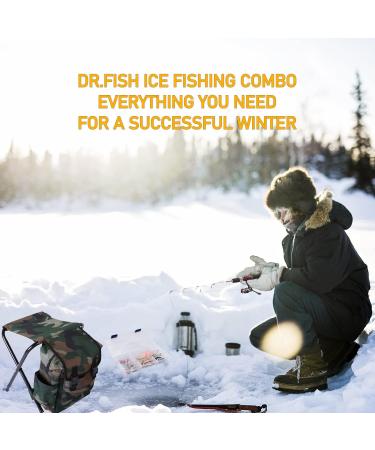 Dr.Fish Ice Fishing Rod and Reel Combo Set with Backpack Chair and Accessories - Buy Online on GoSupps.com