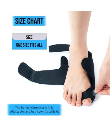 360 Relief Orthopedic Bale Zeh Rail Corrector | Hallux Valgus Pain Relief & Protection | Adjustable Size | Black with Silicone Separators & Laundry Bag - Buy Online on GoSupps.com
