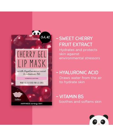 Oh K! Lip Mask - Cherry Gel - Lip Moisturizer for Women and Men - With Cherry Extract - Rich in Hyaluronic Acid Vitamin B5 - Korean Skin Care - 1 Pc - Buy Online on GoSupps.com
