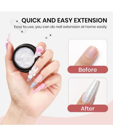  SUPWEE 3D Nail Art Gel - 14g - Non-stick gel - Solid Builder - For nail extensions - With nail brush and silicone mold - For manicures - Pearl white - Buy Online on GoSupps.com