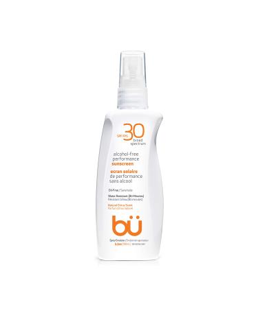 Bu SPF 30 Ultrafine WOWmist Sunscreen Spray - Clear  Non Greasy  Non Toxic  Non Comedogenic. Sweat & Water-Resistant. Travel  Sport  Sensitive Skin (Natural Citrus  3.3 oz)