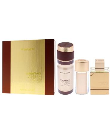 Al Haramain Amber Oud - Gold Edition for Unisex - 3 Pc Gift Set 2.5oz EDP Spray 1oz EDP Spray 6.6oz Body Spray - Buy Online on GoSupps.com