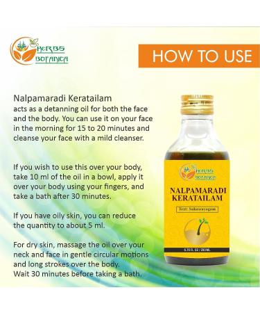 Herbs Botanica Nalpamaradi Thailam Skin Radiance Treatment Oil 200ml - Ayurvedic Oil with Turmeric & 15 Herbs for Skin, Face & Body - Buy Online on GoSupps.com