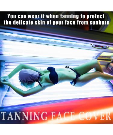 UV Protection Tanning Face Mask & Hair Cap Set for Women - Blue/Pink - 4 Pieces | Salon Quality - Buy Online on GoSupps.com