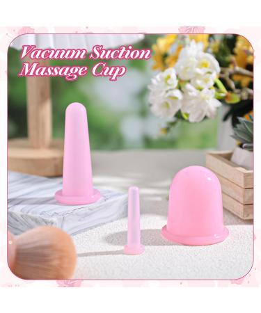 Oruola 4pcs Face Suction Cupping Face Cups for Facial Cupping Silicone Anti Cellulite Vacuum Facial Cups for Faces and Neck Eye Massage Beauty Tool Pink - Buy Online on GoSupps.com