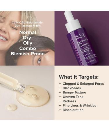 Paula's Choice Clinical 20% Niacinamide Serum - Anti-Aging Treatment for Discoloration & Large Pores - 0.67 oz Dropper Bottle - Buy Online on GoSupps.com