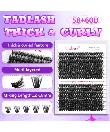 Fadlash Individual Eyelashes - 280PCs 50D+60D Mix D Curl | Naturally Looking DIY Eyelash Extensions 8-16mm & 10-18mm - Buy Online on GoSupps.com