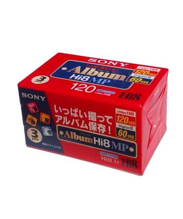 SONY 8MM 120 Minutes Cassette Tape 3 Pack