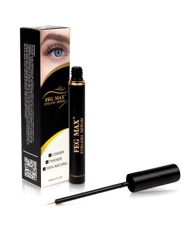 FEG Max Eyelash Serum | For Lash and Brow | Fast Effective Growth Creates Longer & Darker Eyelashes | Natural Eyelash Serum to Grow Lashes | 6 mL