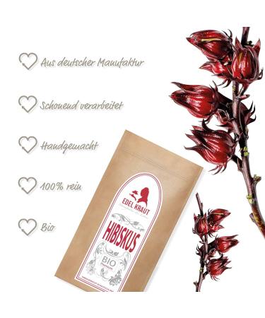 Organic Hibiscus Tea 100g | Noble Herb - Premium Dried Hibiscus Flowers - Additive-Free KBA Organic Hibiscus Tea - Buy Online on GoSupps.com