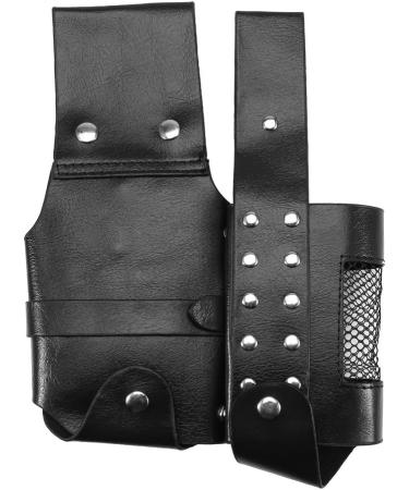 Professional Hair Care Styling Tools Waist Bag - PU Leather Hairdressing Pouch for Barber Scissors and Combs with Removable Belt (Black) - Buy Online on GoSupps.com