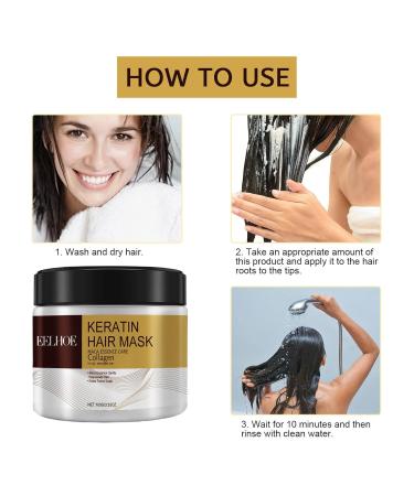 Keratin & Collagen Hair Mask - Deep Conditioner for Soft Hydrated Hair | 100g Professional Treatment - Buy Online on GoSupps.com
