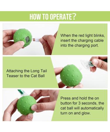 IOKHEIRA Interactive Cat Toy Cat Toys for Indoor Cats Adult Motion Activated Automatic Moving Ball Toy Electric Automatic Cat Toys with 2 Long Tail Teaser Suitable for All Floors and Carpets Green - Buy Online on GoSupps.com