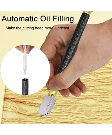 iJiZuo Glass Cutter Kit - Professional Pencil Style Oil Feed Tool for Glass, Tiles, Mirror & Mosaic - 2mm-20mm Cutting Head - Buy Online on GoSupps.com