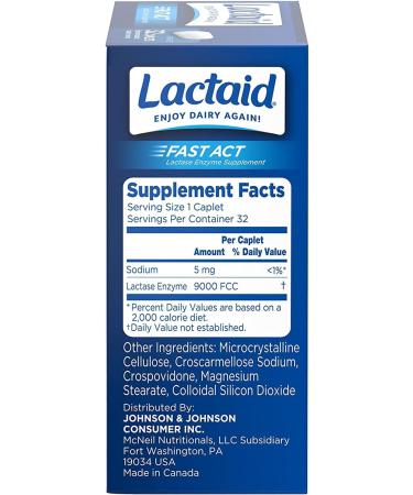 LACTAID Fast Acting Caplets - 64 Caplets (2 Pack) - Buy Online on GoSupps.com