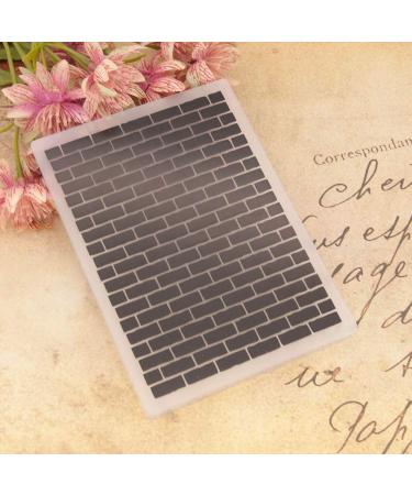 Welcome to Joyful Home 1PC Brick Background Embossing Folder for Card Making Floral DIY Plastic Scrapbooking Photo Album Card Paper DIY Craft Decoration Template Mold 10.8x14.5cm
