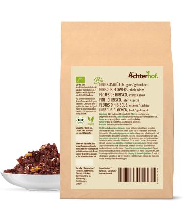 Hibiscus Flowers Organic 500g - Dried Sour-Fruity Taste | Sweet-Aromatic Tea | Ideal for Salads Desserts & Yogurts | Achterhof Quality - Buy Online on GoSupps.com