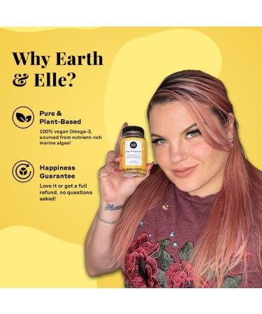 Earth & Elle Algae Omega 3 Supplement - Vegan Omega 3 - Omega 3 Vegan Supplement w/Algae Oil & Vegan DHA - Helps Support Heart & Brain Health 1000 mg Per Serving - No Fishy Aftertaste 60 Softgels - Buy Online on GoSupps.com