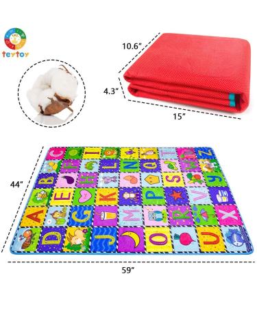 Teytoy Baby Cotton Play Mat | ABC Crawling Mat for Boys & Girls - Non-Slip Design, Plush Surface - 59 x 44 Inch - Buy Online on GoSupps.com
