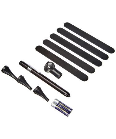 GIMA-KIT pen lamp with otoscope Delta LED with otoscope head and 3 ear liders tongue spatula holder black in aluminum box delivered kit with otoscope black