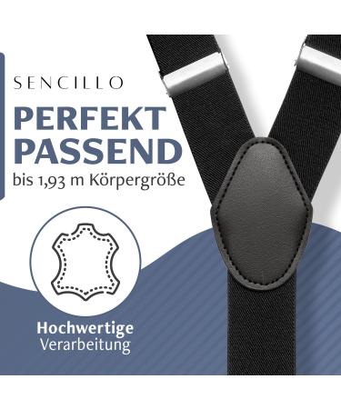 Sencillo Y-Shape Black Suspenders for Men with Carabiner - Stylish & Durable International Shipping - Buy Online on GoSupps.com