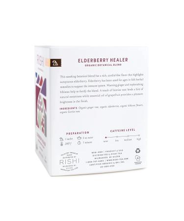 Rishi Tea Elderberry Healer - Caffeine-Free Herbal Tea, 15 Sachets (2.11 oz) - Buy Online on GoSupps.com