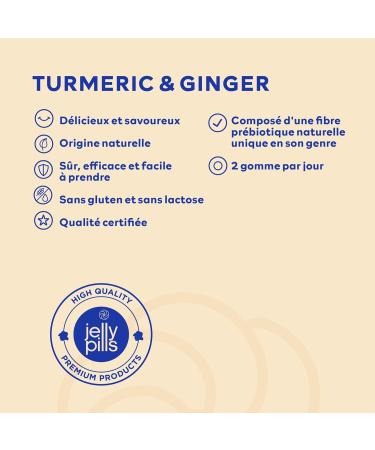 Jelly Pills Turmeric Ginger and Black Pepper - 70 Vegan Gummies with Orange Taste - Turmeric Extract - No added sugar - Anti - Buy Online on GoSupps.com