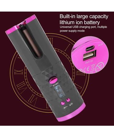 Automatic Cordless Curling Iron - USB Rechargeable Hair Curler with LCD Display Timer & 3 Temperature Settings for Perfect Curls - Buy Online on GoSupps.com