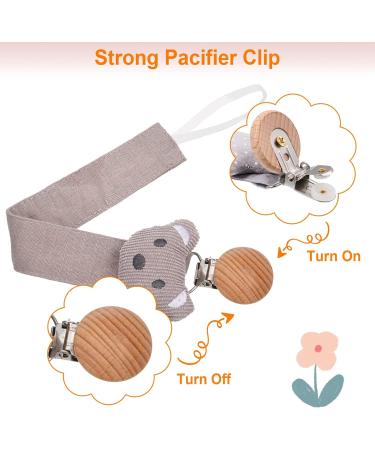 ALTcompluser 3 Pcs BPA-Free Dummy Clips - Personalised Soother Pacifier Chain Holder for Unisex Boys Girls - Grey - Buy Online on GoSupps.com