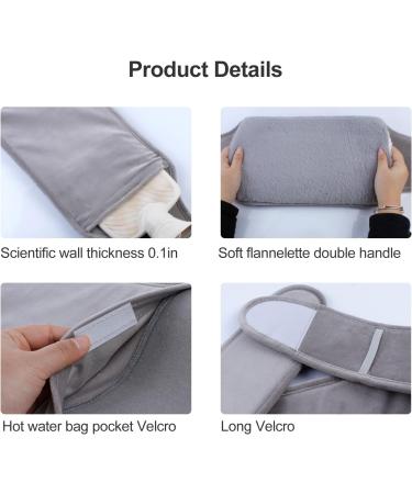 Cozy Plush Waist Warmer Belt & Hot Water Bottle - 1000 ml Gray Warm Belly Cover for Hands Neck & Feet - Buy Online on GoSupps.com