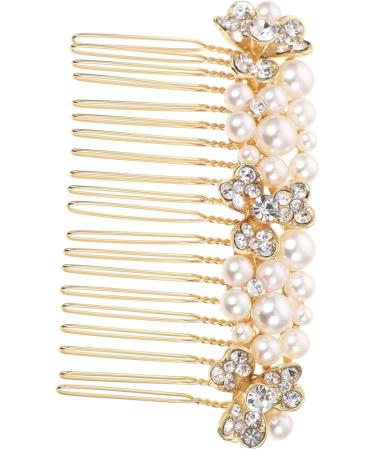 Beaupretty Pearl Headpiece alloy rhinestone hair bride rhinestone hair bride hair golden hair headpiece hair side pearl rhinestones crystal Rhinestone Hair Accessories - Buy Online on GoSupps.com