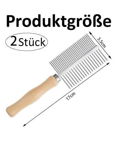 2-Piece Wooden Flea Comb Set for Cats & Dogs - Double Ridge Design for Healthy Fur & Easy Grooming - Buy Online on GoSupps.com