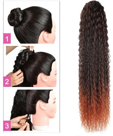 30 inch Long Curly Drawstring Ponytail Extension - Synthetic Hairpiece for Women (MT350#) - Buy Online on GoSupps.com