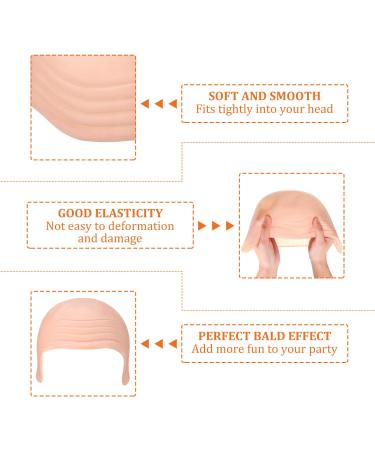 Bald Cap Bald Skin Thick Rubber Head Cap Skin Skull Wig Cap Fancy Dress Cosplay Hat for Kids Adults - Buy Online on GoSupps.com