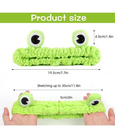 WLLHYF Frog Headband Makeup Headband Frog Eye Elastic Face Washing Hair Band Cute Shower Spa Headband Funny Green Head Wrap Cartoon Hair Accessories for Women Girls Skincare Beauty (Light green) - Buy Online on GoSupps.com