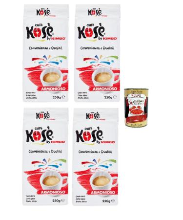 Caff Kos Armonioso caffe' italiano Caff Macinato Italian Caf moulu convient pour cafeti re Moka Lot de 4x 250 gr + Italian Gourmet polpa 400g