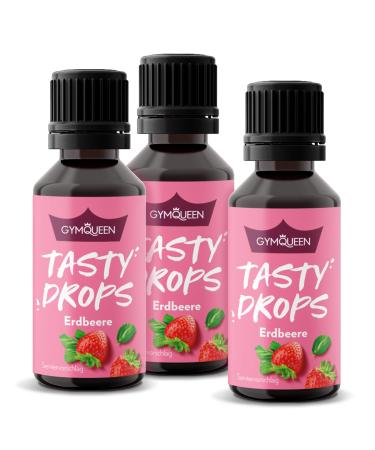GymQueen Tasty Drops Strawberry 3x30ml Flavour Drops without calories Strawberry 30 ml (pack of 3)