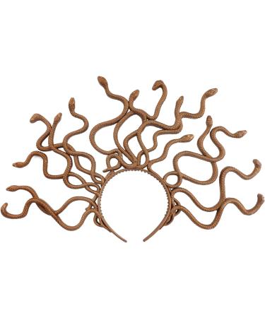 Faxianther Gold Snake Headband Halloween Costume Cosplay Headpiece Hair Hoop Scary Day Of The Dead Fancy Dress Party Masquerade Ball Snake Crowns Tiaras Hair Band - Buy Online on GoSupps.com
