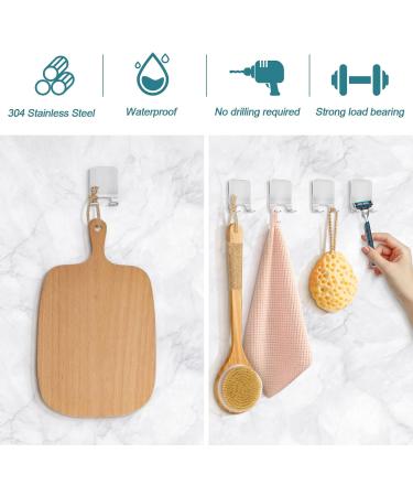 Leryati Stainless Steel Razor Holder Set - 4 Pack Drill-Free Self-Adhesive Shower Hangers for Bathroom & Kitchen - Silver - Buy Online on GoSupps.com