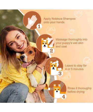 Nobleza Dog Shampoo for Itching & Mites - Natural Extract Sensitive Formula for Cats & Puppies (500ml) - Anti-Bacterial Relieves Skin Irritation - Buy Online on GoSupps.com
