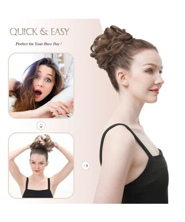 FESHFEN Large Gray Messy Hair Bun Scrunchies | Curly Synthetic Gray Hair Extensions for Women - Buy Online on GoSupps.com