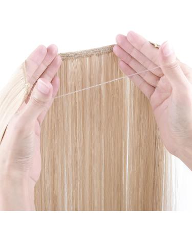 Silk-Co Hair Extensions - Smooth Synthetic with Invisible Cord Dark Blonde Mix 50cm | Seamless Hair Sealing for Women - Buy Online on GoSupps.com