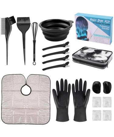 Xarchy Professional Salon Hair Dye Kit 19 Pieces Hair Coloring Kit, Hair Dye Brush Hair Color Brush Hair Tinting Bowl, Necessary Hair Coloring Tools for Salon Hairdressing & DIY at Home