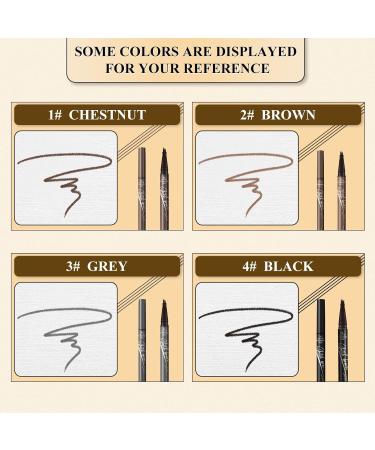 4-Tip Microblading Eyebrow Pen Waterproof Eyebrow Pencil Microblade Eyebrow Pens for Women Long-Lasting Magic Eye Brow Pencil with 4 Fork Tip for Makeup Cosmetics (brown) 2# Brown - Buy Online on GoSupps.com