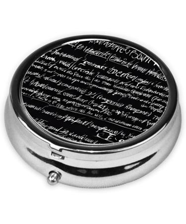 Abstract Science Chemistry Round Pill Box - 3 Compartment Decorative Travel Organizer for Vitamins & Medications - Buy Online on GoSupps.com