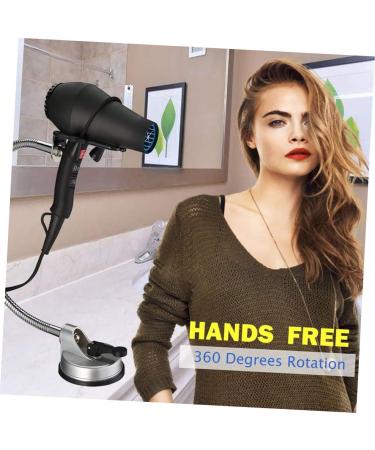 Alipis Adjustable Blow Bathroom Storage Suction Hair Stand Cup Steel Holder Dryer Rack Hands - Buy Online on GoSupps.com