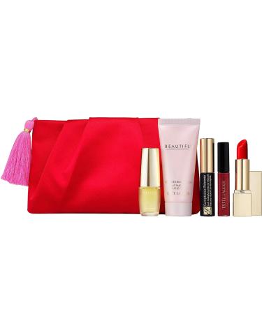 Estee Lauder 6 PC Beautiful perfume body lotion lip gloss mascara Holiday 2022 Set
