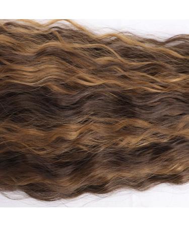 22 Corn Wave Magic Paste Ponytail Extension | Long Wavy Curly Hair Fluffy Pony Tail 22 Inch | Mixed Dark Brown Gold# | Pack of 1 - Buy Online on GoSupps.com
